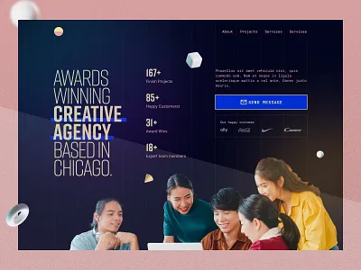 Marketing Agency Landing Page 2021 trends agency agency website awards brandig ceo chicago creative creative logo digital marketing figma home homepage landingpage marketing agency online marketing team typography ui uiux