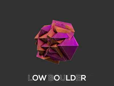 Low Boulder 3d 3d art adobe after effects ae after effects boulder design low poly lowpoly lowpolyart typo typography wireframes