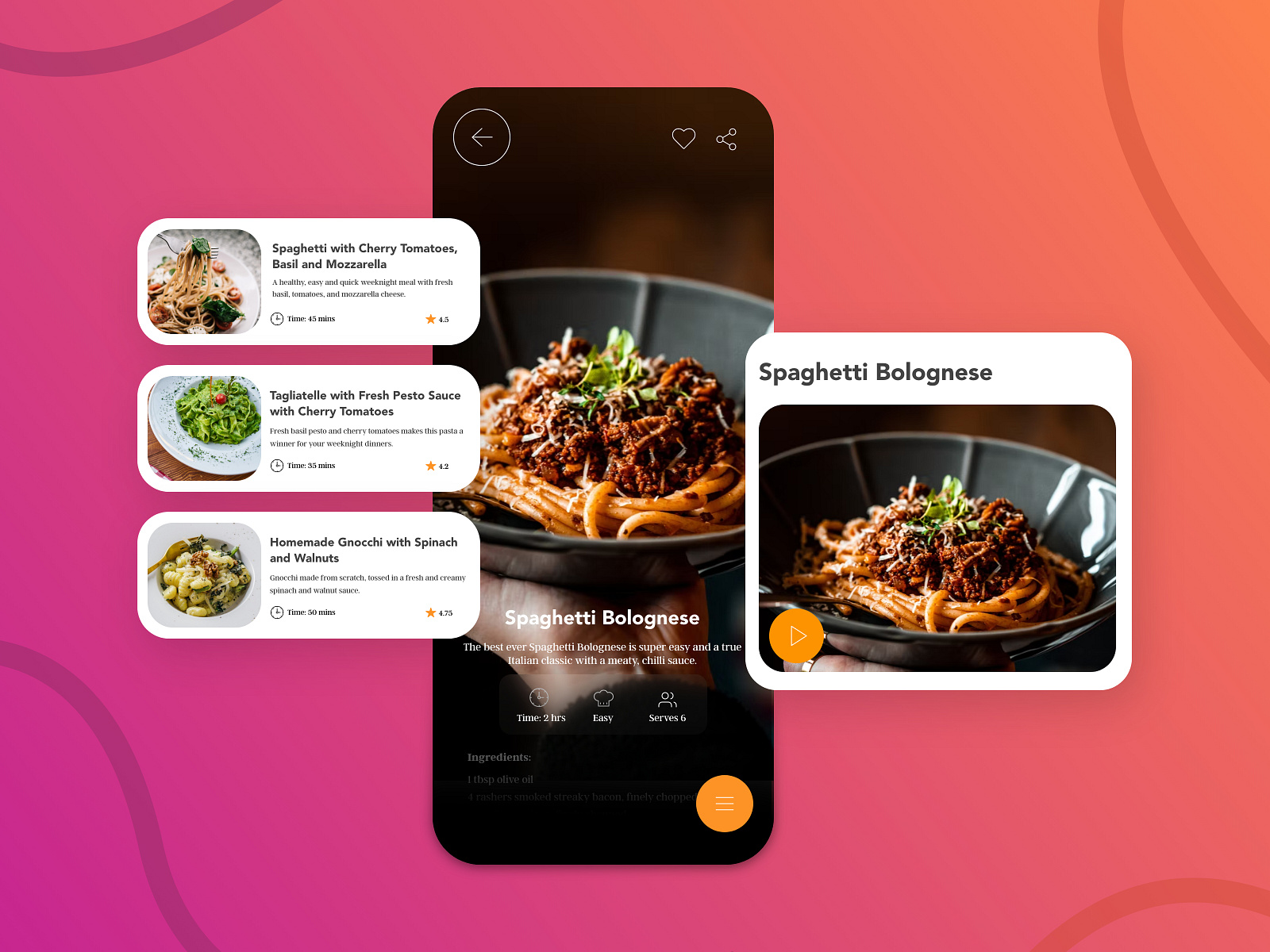 Recipe App UI by Swathi Kirthyvasan for IndexStudio Pvt Ltd on Dribbble