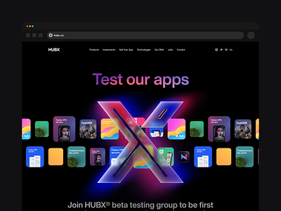 HUBX: Reimagined Website apps branding design graphic design hub landing page ui web website x