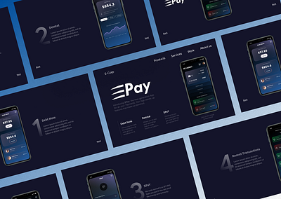 Landing Page for Epay Payments Concept App art design system figma icon illustrator ux