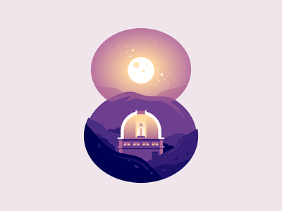 8 36daysoftype color illustration letter moon night observatory starrysky stars type