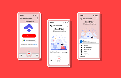 zoho show presentation app ui design app design ui ux web