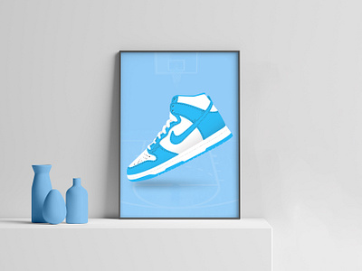 Nike Dunk High design illustration illustrator nike nike shoes poster shoe shoes design vector vector art vector illustration