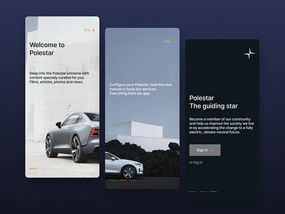 22 Onboarding - Polestar daily ui dailyui dailyuichallenge dark light onboarding onboarding screen onboarding ui polestar polestar 2