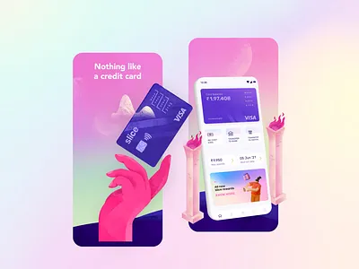 Slice's Playstore & Appstore screenshots. appstore design illustration illustration art illustrator multiverse playstore vector illustration vectorart