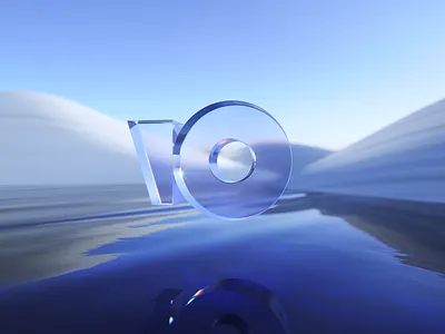 IOMoney Key Visual background cinema 4d glass hill minimal redshift render sky surface water