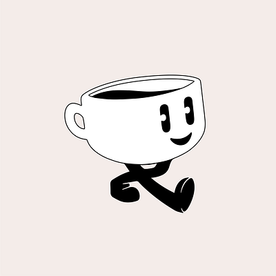 Coffee cup 1930s character design coffee coffee cup coffee illustration coffeeshop illustration vintage illustration