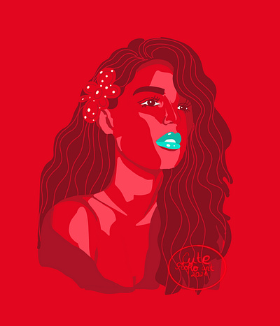 Lady in red portrait| Flat illustration art cute illustration digitalart female character flat flatdesign illustration illustrator portrait portrait illustration