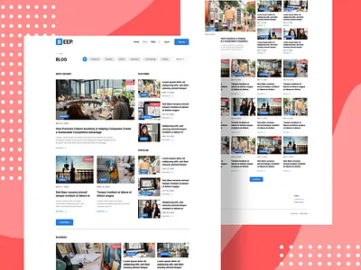 BEEP - Blog Web blog blog cover blog design blog post blogger blogging blue branding homepage design landing page landing page design light modern design red simple design ui ui design ux web design