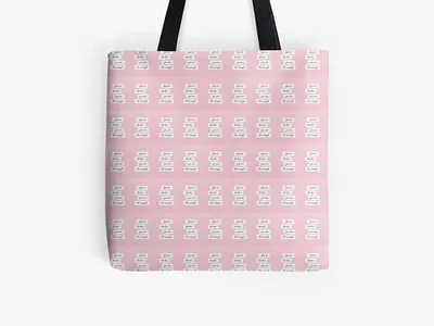 all over print tote bag black design pink texture tote bag white