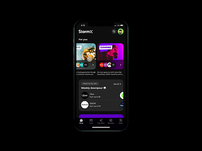 Welcome to StormX! crypto crypto currency darkmode finance fintech minimal shop shopping ui