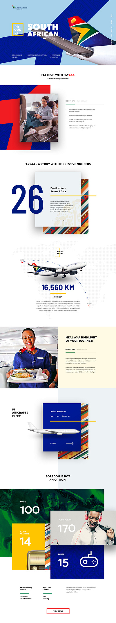 South African Airways onepager design graphic design