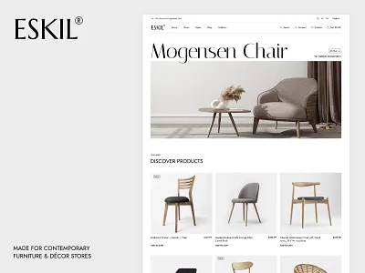 Eskil - Furniture Store Theme clean contemporary furniture home decor interior design landing minimal modern responsive store theme ui