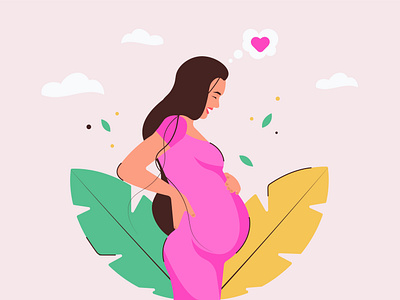 FLAT CHARACTER PREGNANT WOMAN. ADOBE ILLUSTRATOR TUTORIAL character cute design flat girl holiday illustration mother mothers day pregnancy pregnant vector woman