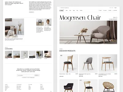 Eskil - Furniture Store Theme clean contemporary furniture home decor interior design landing layouts minimal modern shop store theme ui