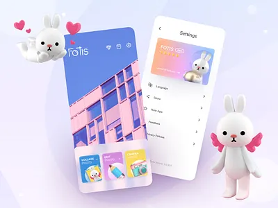 Photo Editor - Mobile App 3d app camera color cute design editor home screen ios app mobile app moblie photo photoeditor photography setting settings ui ui user interface ux