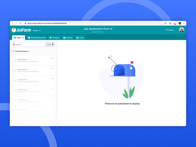 No submission design empty screen figma figmadesign illustrations inbox jotform ui