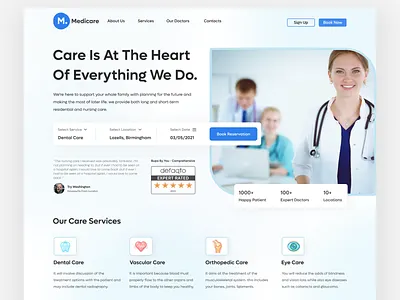 HealthCare Company Landing Page best website design branding doctor health app healthcare hospital illustration landing page design medical care medicine app product design typography ui ui ux design uiux visual design web desgin web designer website builder website design