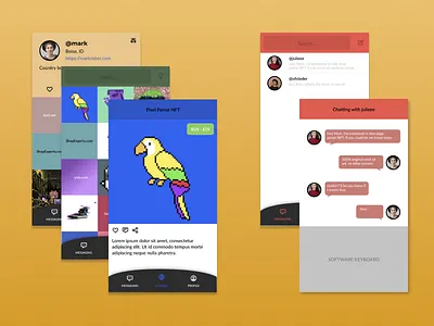 Digital Asset Marketplace App for Domain Names and NFTs app domains figma instagram marketplace mobile app mobile design mobile ui mockup nft social network ui design