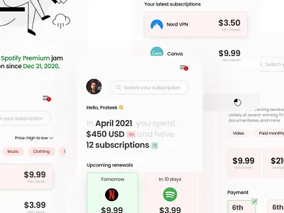 Subscription app concept branding daily 100 challenge design mobile typography ui uidesign uiux