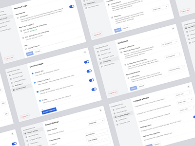 Haystack - User Settings clean daily 100 challenge dashboard dashboard settings design design system fintory flat design light mode menu modal modern ui navigation popover popup responsive modal settings sidebar user settings ux