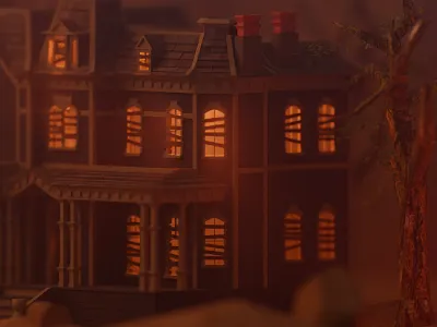 Vecna's house 3d b3d blender building design house illustration isometric render