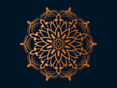 Simple geometric mandala logotype arabic circle meditation pattern