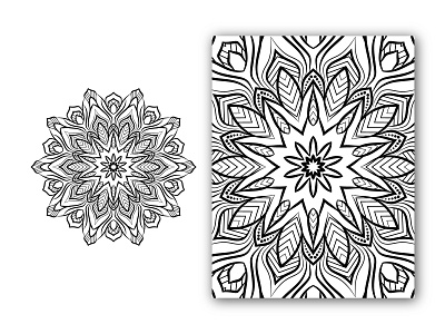 Easy Mandala coloring book simple and basic circle meditation pattern