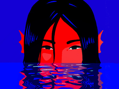 Mermay 01 anime character drawing illustration procreate vector water