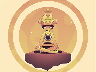 Golden Fella flat gradient illustration illustrator minimal simple