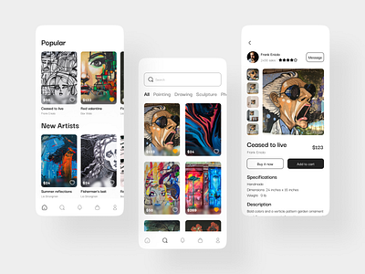 Art Shop app design art art app art shop dailyui design ui