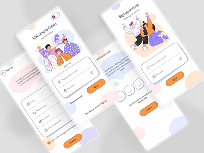 Sign in/sign up - Mobile app app design illustration ui ux wireframe