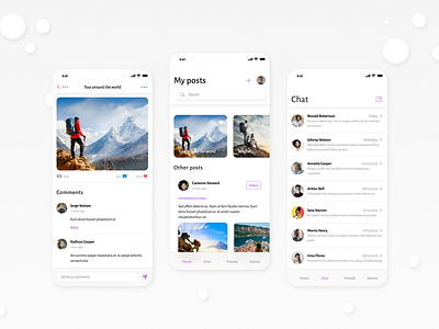 Social media app design