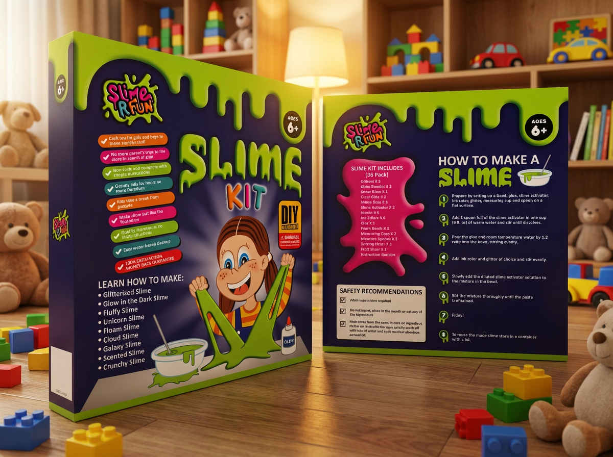 Toy Packaging Design For Slime R Fun 3d 3d modeling 3d rendering branding branding design design graphic design illustration logo logo design packaging design