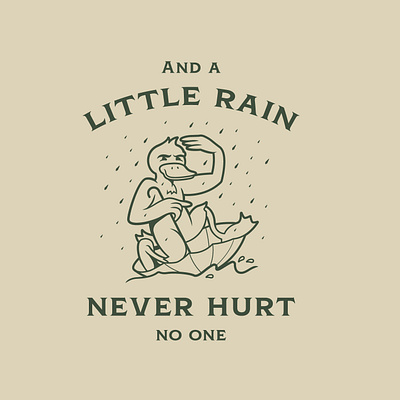 A Little Rain artwork cartoon design duck illustration music rain tom waits typography ui umbrella vector