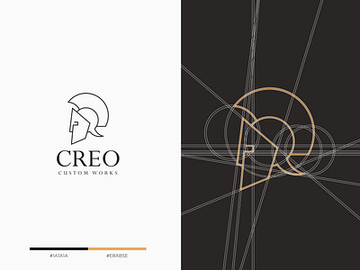 Creo Custom Works - Logo design company creo custom design elegant flat graphicdesign grid household icon logodesign mascoat minimal minimal mascoat minimalist modern spartan spartan logo spartians work