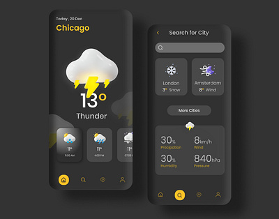 Weather Conceptual App app app design design ui uidesign ux weather app