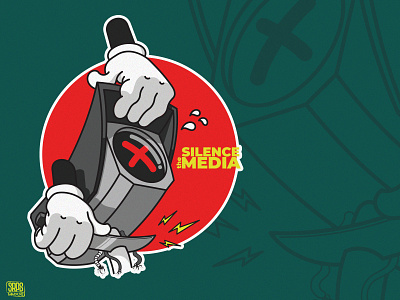 Silence the Media characterdesign design illustration illustrator satirical vector vector illustration vectorart