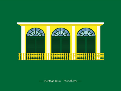 Pondicherry Window Series VII digital art digital illustration graphic design hand skills illustration pondicherry the window project window