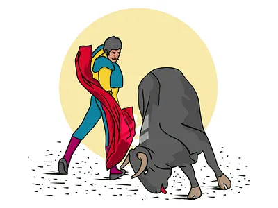 matador in cartoon flat illustration design illustration logo ui ux vector
