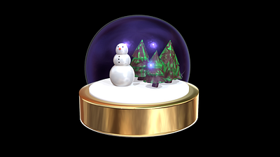 A start to a snow globe scene 3d snow snow globe snowman