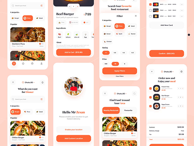 Food Delivery App app app design clean delivery app eat eating food food and drink food app food design food order ios mobile app mobile ui restaurant app ui uiux ux