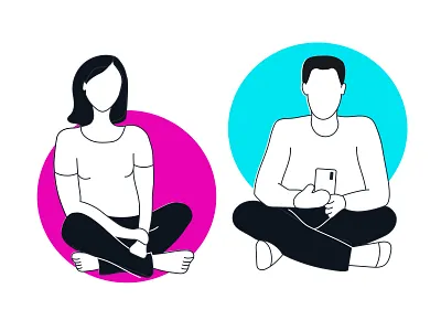 People boy conversation drawing face girly illustration line drawings modern illsutration people people icons people illustration sitting