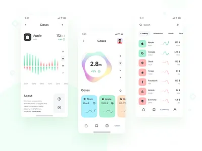Stock Investment App graph investment app portfolio app stock app stock trend app trading app trend app uidesign visual design