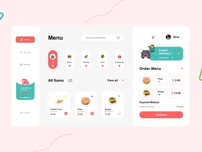 Food Delivery Dashboard clean design flat graphic design icon minimal typography ui web website