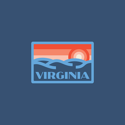 Virginia Patch blue ridge mountains illustration minimal mountains ocean patch sunrise sunset va vector virginia waves