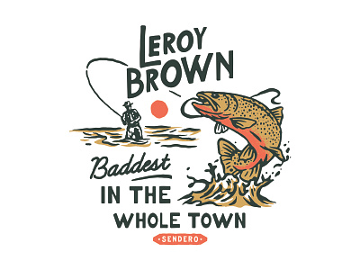 Leroy Brown badge design badges branding handdrawn illustration t shirt design vector vintage vintage badge vintage design