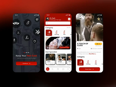Salon Marketplace App animation appdesign appointment barber barber shop beauty beauty app beauty product beauty salon design hair salon haircut haistyle makeup manicure marketplace mobile salon service uiux