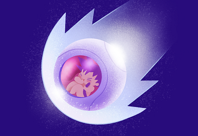 Baby Goku arriving on planet earth anime dragon ball dragon ball super dragon ball z goku goku day hero illustration